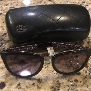 NWT Burgundy Chanel Cat Eye Glasses